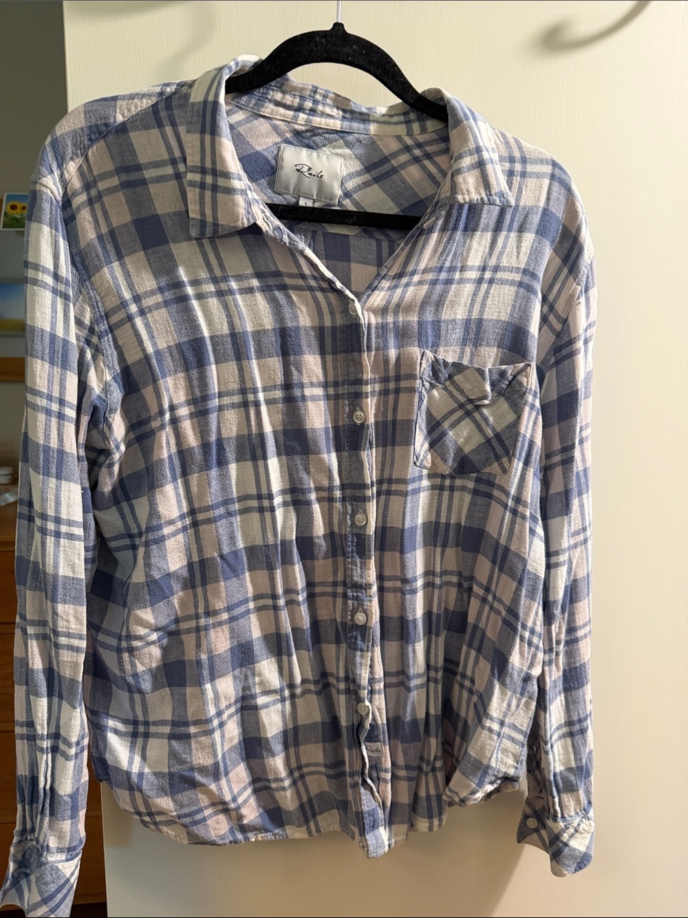 Rails Blue and Cream Plaid Shirt